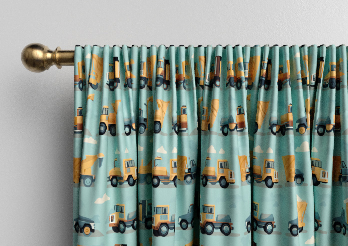 Construction Crew, Digger - Made to Measure Curtains - Image 9